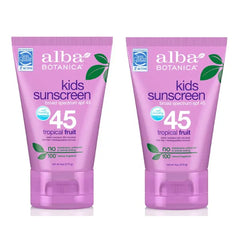 Alba Botanica Very Emollient, Kids Sunscreen SPF 45 4 oz (Pack of 2)