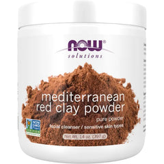 NOW Foods Solutions, Mediterranean Red Clay Powder, Pure Powder for Sensitive Skin Facial Mask, 14-Ounce