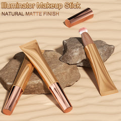 Cream Contour Beauty Wand,Xcreando Liquid Contour Stick with Cushion Applicator Silky Liquid Bronzer Stick Waterproof Lightweight Face Concealer Contouring with Natural Matte Finish(#03 Peach Blush)