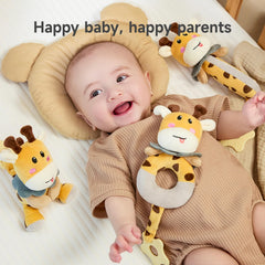 TUMAMA Baby Rattles 0-6 Months, 3Pcs Infant Boy Toys Rattles for Babies 0-6 Months, Super Soft Plush Rattles Sensory Toys for Newborn Gift