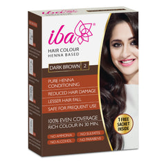 Iba Hair Color Free Sachet, Free from Sulfate, Parabens and Alcohol - 70g, Dark Brown