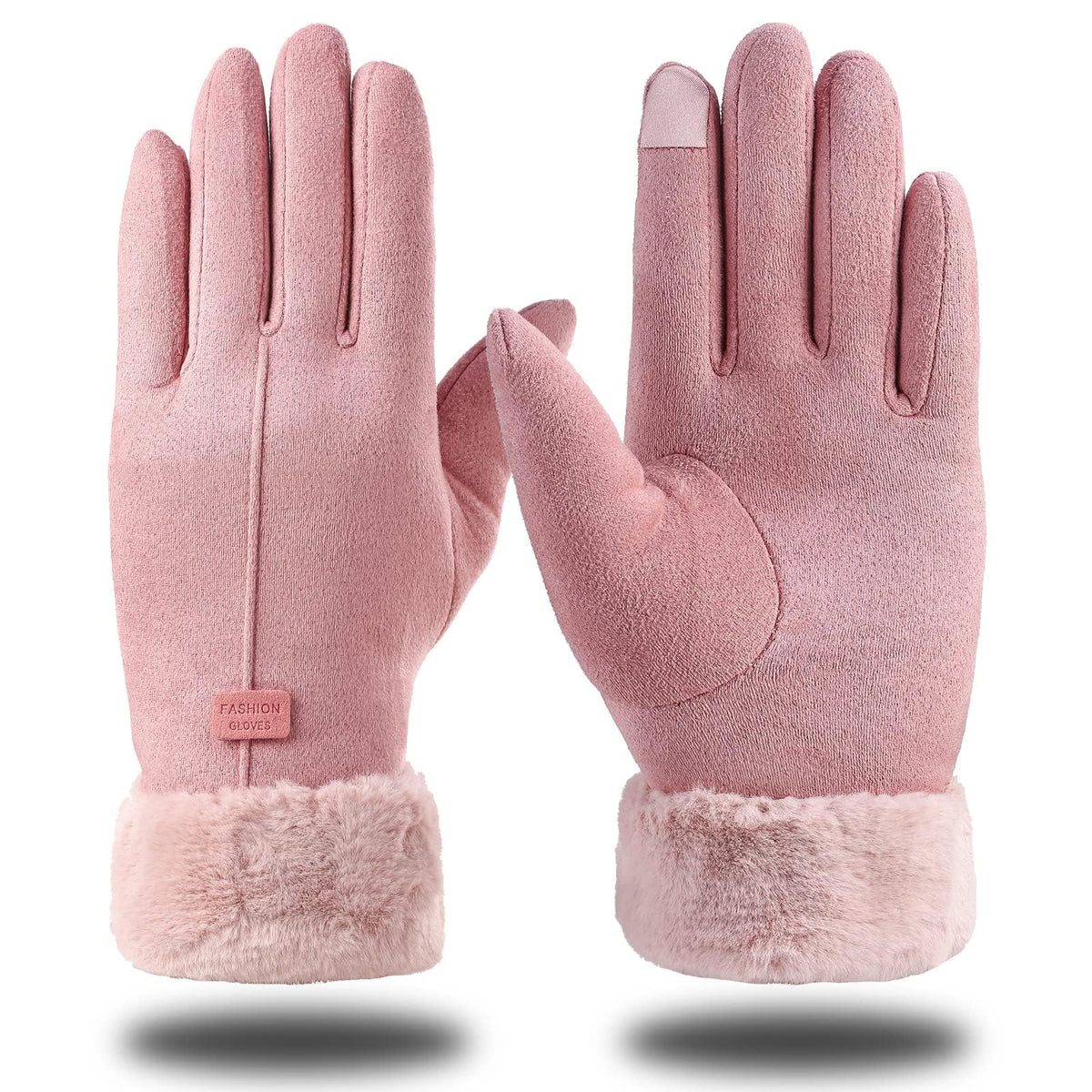 Winter Gloves for Women, Warm Touchscreen Glove Windproof Elastic Texting Gloves, Soft Lining Gloves for Ladies Sports Driving - Pink