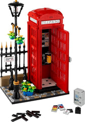 LEGO Ideas Red London Telephone Box Set, Model Kit for Adults to Build, Creative Activity with Mobile Phone Stand, Home Office Desk Décor, Souvenir Gift Idea for Men, Women, Him or Her 21347