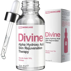 Divine Derriere Glycolic Acid 70% Professional Chemical Peel - Intense At-Home Face Exfoliant for Acne Scars, Collagen Boost, Wrinkles & Fine Lines, 1 fl oz