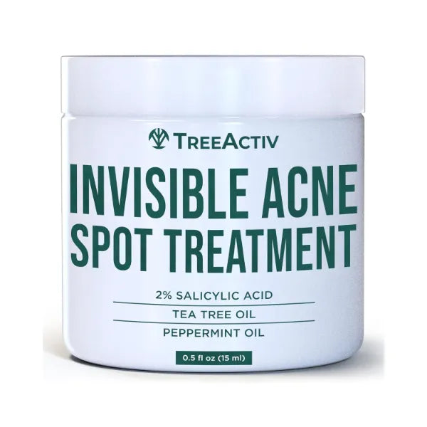 TreeActiv Invisible Salicylic Acid Spot Cream, Original Formula Lightweight Face & Body Cream for Acne-Prone Skin, Daily Use for Teens & Adults, Clear-Drying, Gentle Formula, 0.5 fl oz