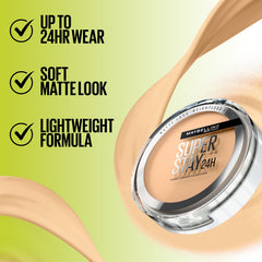 Maybelline New York Super Stay Up to 24HR Hybrid Powder-Foundation, Medium-to-Full Coverage Makeup, Matte Finish, 118, 1 Count, 1.5554 fl oz