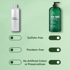 Botanic Hearth Tea Tree Shampoo, Vitamin C, Peppermint, Lavender and Rosemary Oil, Fights Dandruff and Dry Scalp - 473 ml