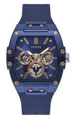 GUESS Men's Trend Casual Tonneau Diamond 43mm Watch – Black Dial Stainless Steel Case & Bracelet