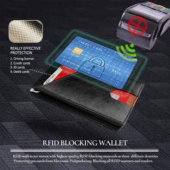 Excefore Slim Wallets for Men RFID Blocking Bifold Front Pocket Credit Card Holder for Men Minimalist Wallet with Gift Box (Black)