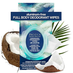 Pacifica Underarm Deodorant Wipes & Makeup Remover Face Wipes Bundle – Aluminum-Free Odor Control & Facial Cleansing Towelettes, 2-Pack (30ct Each, 60 Total) – Vegan, Cruelty-Free Travel Essentials