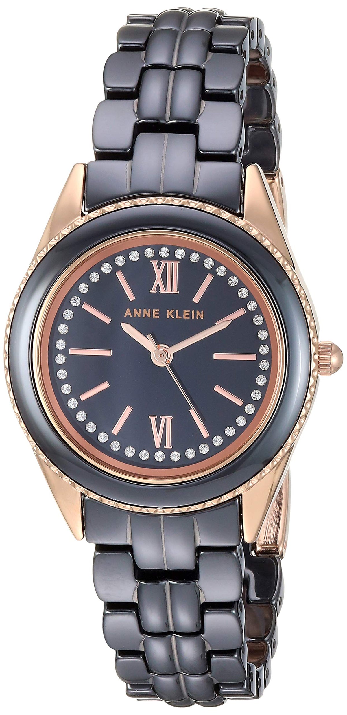 Anne Klein Women's Premium Crystal Accented Ceramic Bracelet Watch