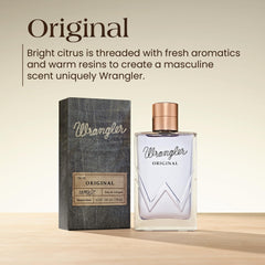 Wrangler Original Cologne For Him by Tru Western, 2.5 fl oz - Aromatic, Citrusy, Earthy