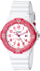 Casio Womens Quartz Watch, Analog Display and Resin Strap White/White/Pink