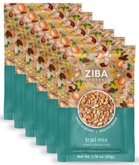 Ziba Foods Trail Mix - Sweet Apricot Kernels, Mulberries, Raisins, Almonds & Pistachios - Non-GMO, Vegan, Whole 30 Friendly & Paleo - High in Fiber, Iron & Antioxidants - Sweet & Savory, Pack of 6