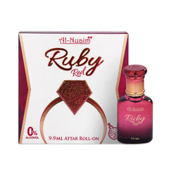 Al Nuaim Amer Series | Ruby Red Alcohol Free Unisex Attar - 9.9ml | Concentrated Perfume Oil | Premium-Grade Oriental Attar | Long Lasting Fragrance