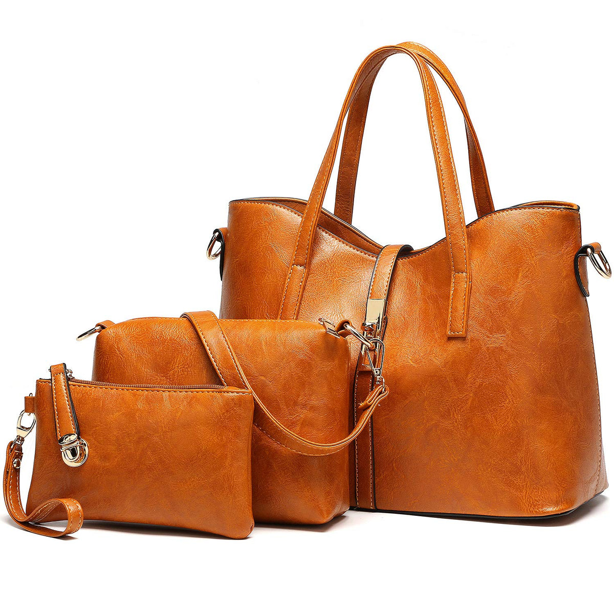 TcIFE Purses and Handbags for Womens Satchel Shoulder Tote Bags Wallets - Light Brown