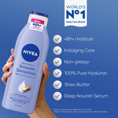 NIVEA Body Lotion for Dry Skin, Shea Smooth, with Deep Moisture Serum, 48H of Indulging Moisture Care, 250ml
