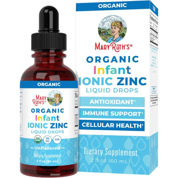 MARYRUTH'S Organic Infant Ionic Zinc Liquid Drops, Unflavored, Vegan, 2 Fl Oz | Zinc Sulfate for Immune Support, Organic Glycerin, Antioxidant, Vegan, Formulated for Babies Ages 6-12 Months, 1 Month Supply