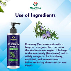 Rosemary Water Shampoo, Anti-Hairfall, Thickens & Strengthens Hair, Paraben-Free, 200ml