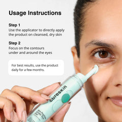 Cureskin Under Eye Cream for Dark Circles for Women and Men, Gel based |Bio-Peptide Under Eye Gel to Reduce Dark Circles, Puffiness & Wrinkles |Under Eye Cream for Men and Women - Dark Circles Removal