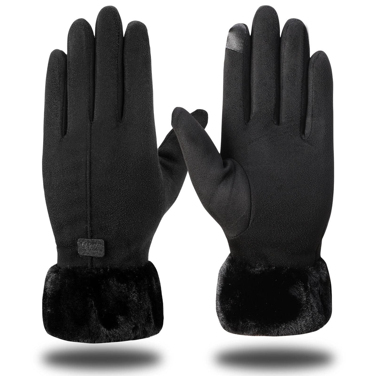 Winter Gloves for Women, Warm Touchscreen Glove Windproof Elastic Texting Gloves, Soft Lining Gloves for Ladies Sports Driving - Black
