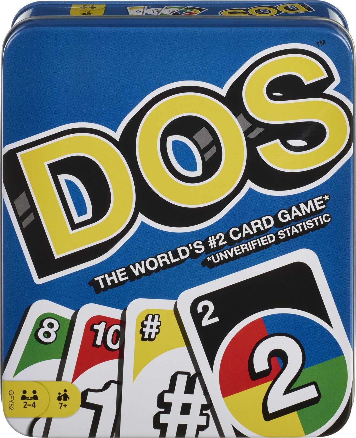 Mattel Games Dos Card Game for Kids, Adults and Game Night in a Portable and Collectible Storage Tin for 2-4 Players