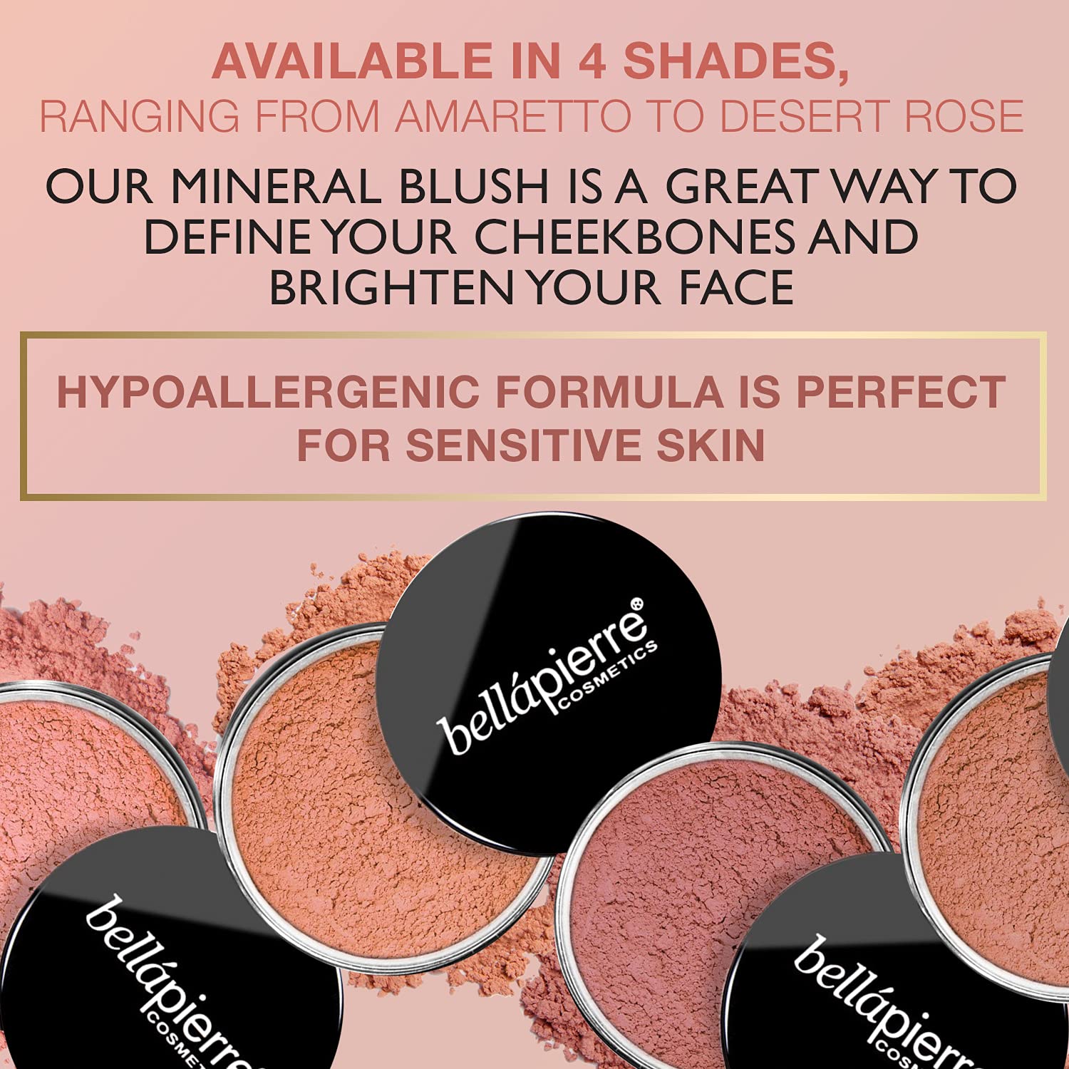 bellapierre Mineral Blush | Warm Dewy Complexion | Non-Toxic & Paraben Free | Hypoallergenic | Loose Powder - 0.3-Ounce – Amaretto