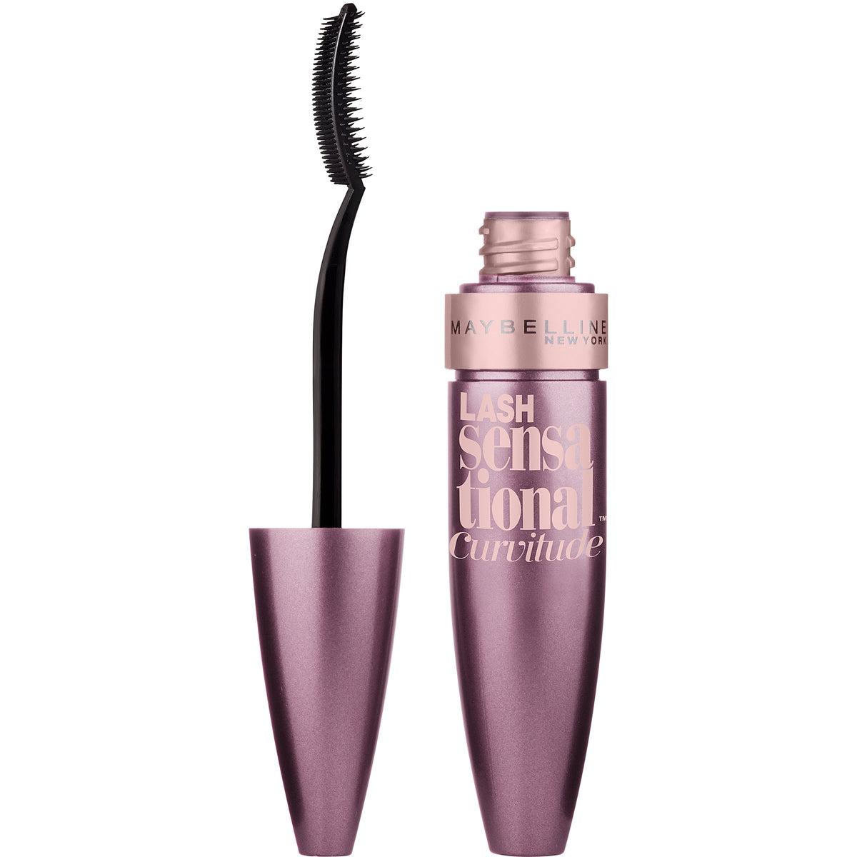 Maybelline New York Lash Sensational Curvitude Washable Mascara, Blackest Black, 0.33 Fluid Ounce