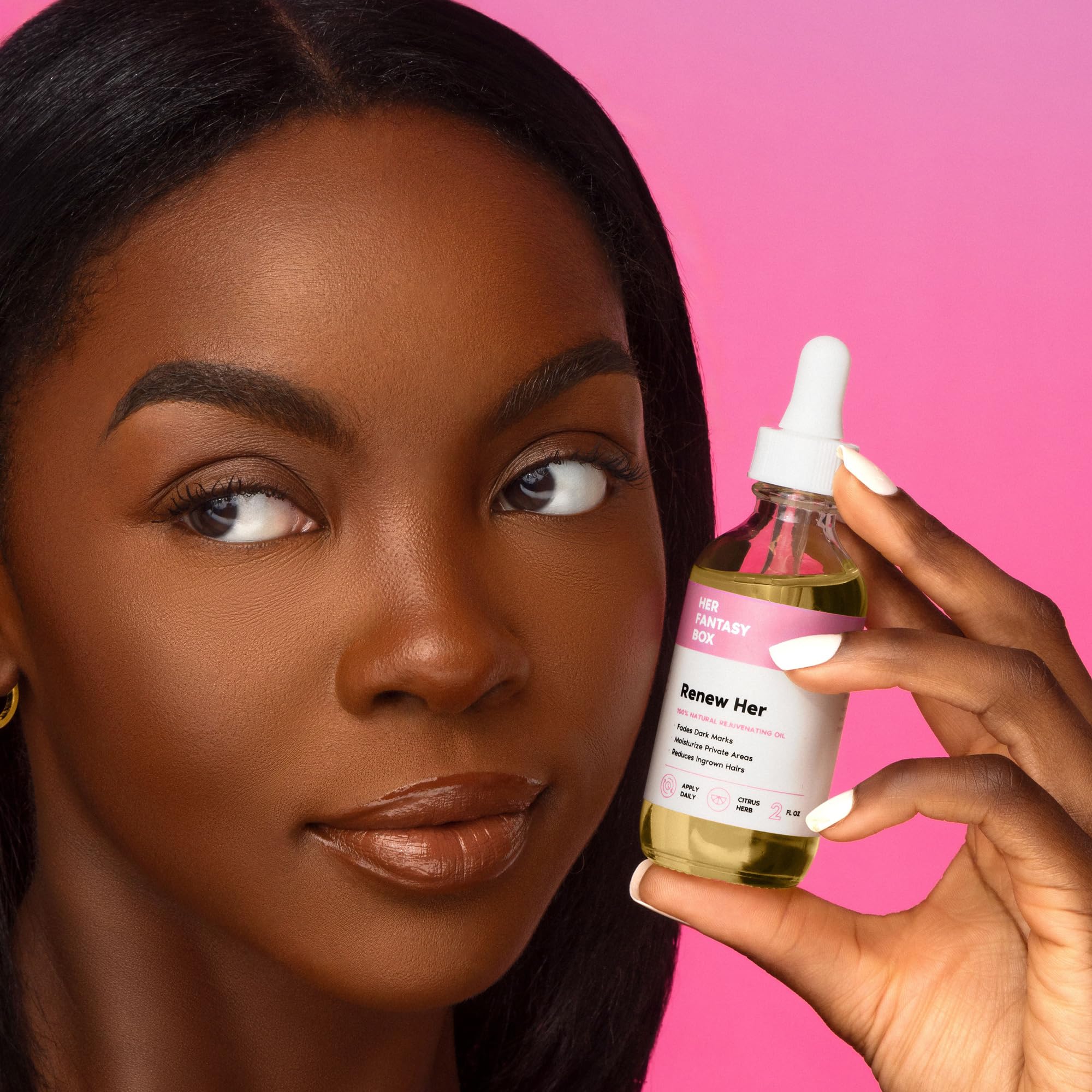 Her Fantasy Box | Renew Her - Natural Rejuvenating Yoni Oil for Dark Spots, Ingrown Hair, and Skin Brightening - Nourishing, Moisturizing Formula for All Skin Types
