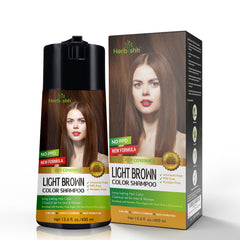 Herbishh Hair Color Shampoo For Gray Hair – Enriched Color Shampoo Hair Dye Formula – Hair Dye Shampoo And Conditioner – Long Lasting & Diy, 400ml (Light Brown)