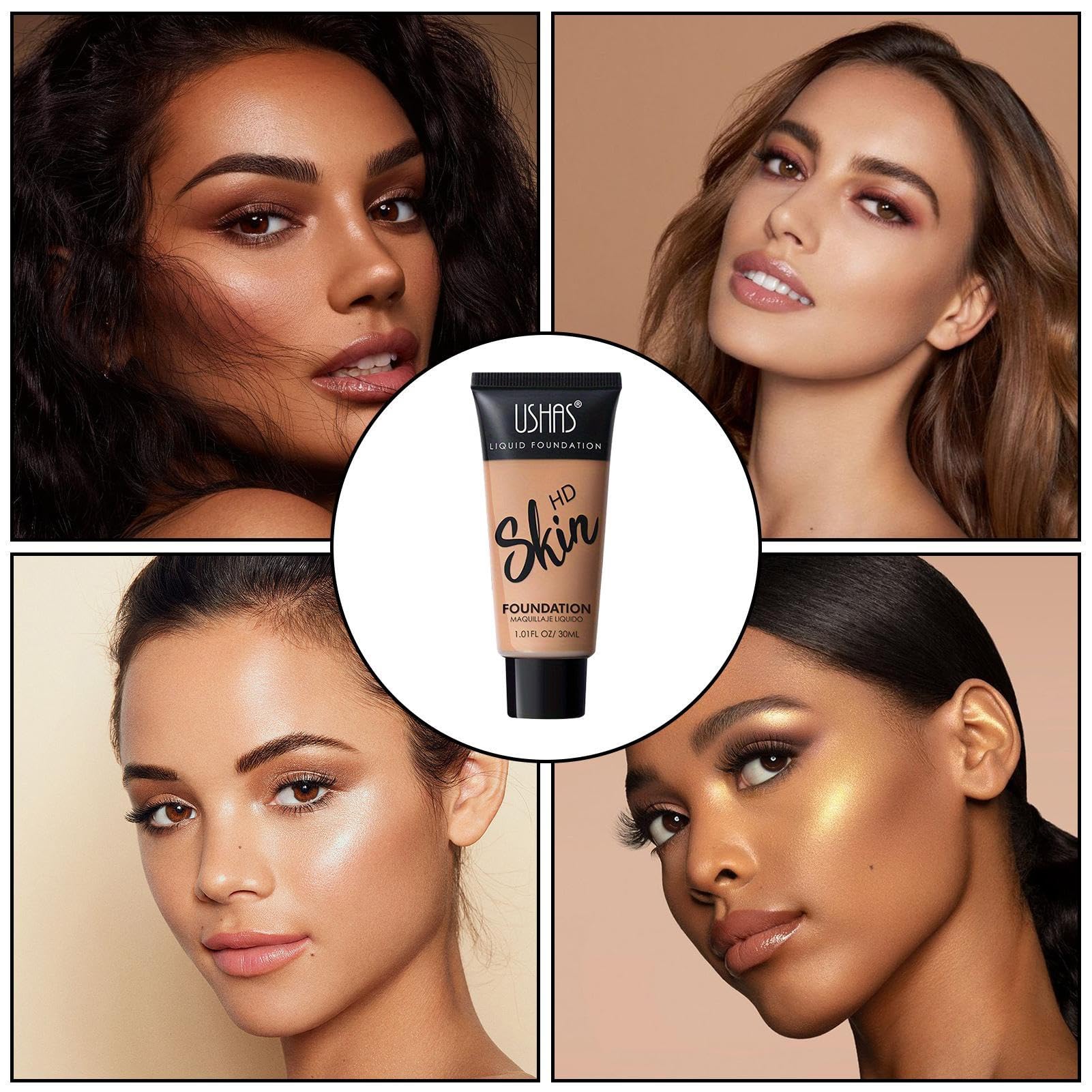 Matte Liquid Foundation,30 Ml Face Foundation Makeup | Powder Foundation Full Coverage for All Skin Types, Matte Hydrating Waterproof Foundation for a Naturally Perfect Look