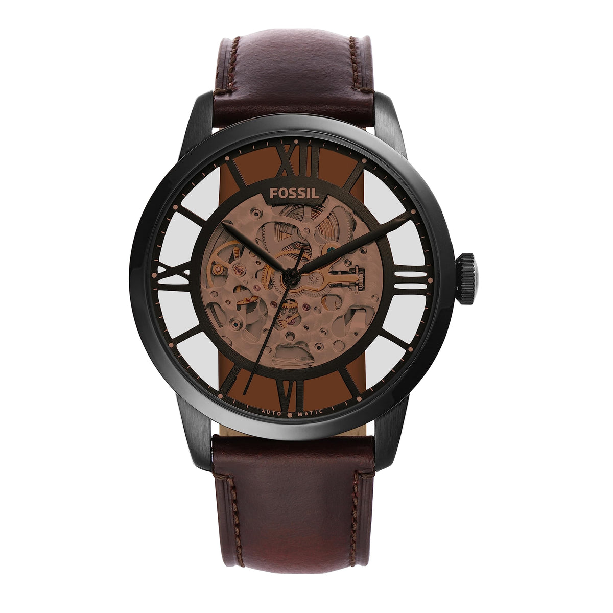 Fossil Men's Townsman Stainless Steel Mechanical Automatic Watch - Dark Brown