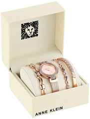 Anne Klein Women's Premium Crystal Accented Watch and Bracelet Set, AK/3584