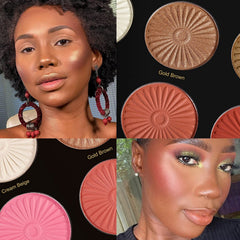 Blush Highlighter Palette, DELANCI 6 Color Blushes Highlighter Bronzer Makeup Palette, Natural Matte Shimmer Face Blush Illuminator Pallet, Cheek Blushing Pressed Powder 27g