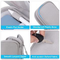 Lacdo Electronic Organizer, Travel Cable Organizer Bag Pouch Tech Electronic Accessories Carry Case Portable Double Layers Charger Case for Cable, Cords, Charger, Phone, Earphone, Power Bank, Gray