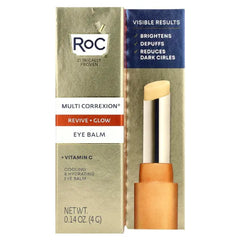 RoC Multi Correxion, Revive & Glow Eye Balm, Dermatologist Tested, Lightweight, Non-Comedogenic, Nongreasy - 0.14 oz (4 g)