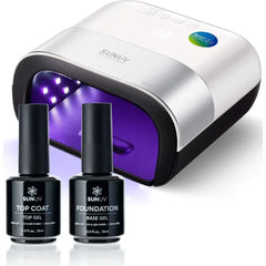 SUNUV SUN3 Professional UV Light for Nails with Top Coat Base Coat Set