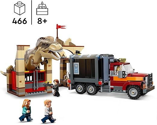 LEGO 76948 Jurassic World T. rex & Atrociraptor Dinosaur Breakout Dino Toy Set, Toys for Kids Age 8 Plus with 4 Minifigures, Market and Truck, 2022 Movie Inspired