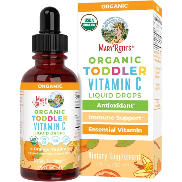 MARYRUTH'S Organic Toddler Vitamin C Drops for Immunity | Ages 1-3 Years | 15 mg Per Serving | Vitamin C for Immune Support & Overall Health | Vegan | Sugar Free | Gluten Free | Non-GMO | 30 Servings