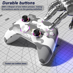Azonee Wireless PC Controller with Hall Joysticks/Hall Triggers/RGB Lighting Rechargeable Switch Gaming Controller Support Turbo, Macro, Gyro Axis, Wake-Up, for PC/Switch/Android/IOS/Laptop/MAC/Steam