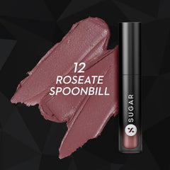 SUGAR Cosmetics Mousse Muse Lip Cream | Lasts 24+ Hrs | Creamy Mousse Lipstick | Waterproof & Smudgeproof | 5ml - 12 Roseate Spoonbill