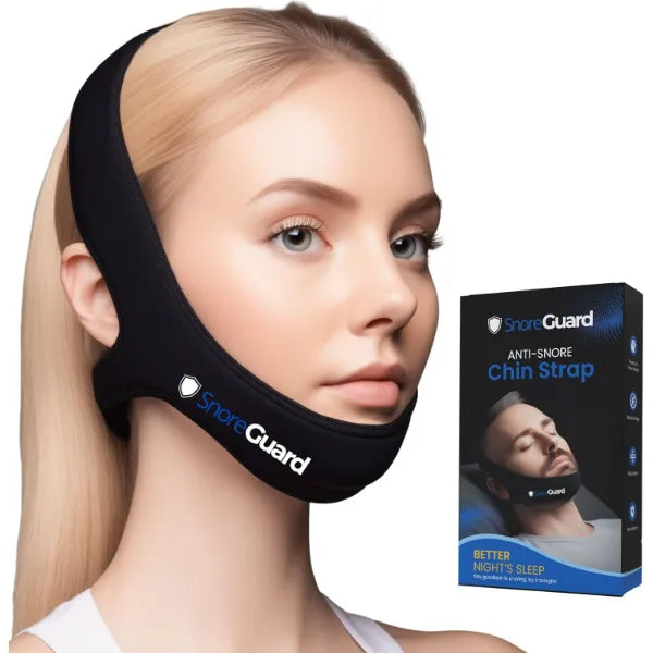 SNOREGUARD Chin Strap for Sleeping – Comfortable Neck Cushion Support, CPAP Compatible Jaw Strap for Snoring, Mouth Breathing & Better Sleep