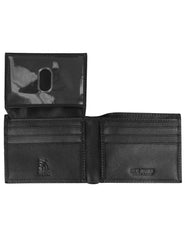 Steve madden Leather Rfid Blocking Wallet With Extra Capacity Id Window - Black