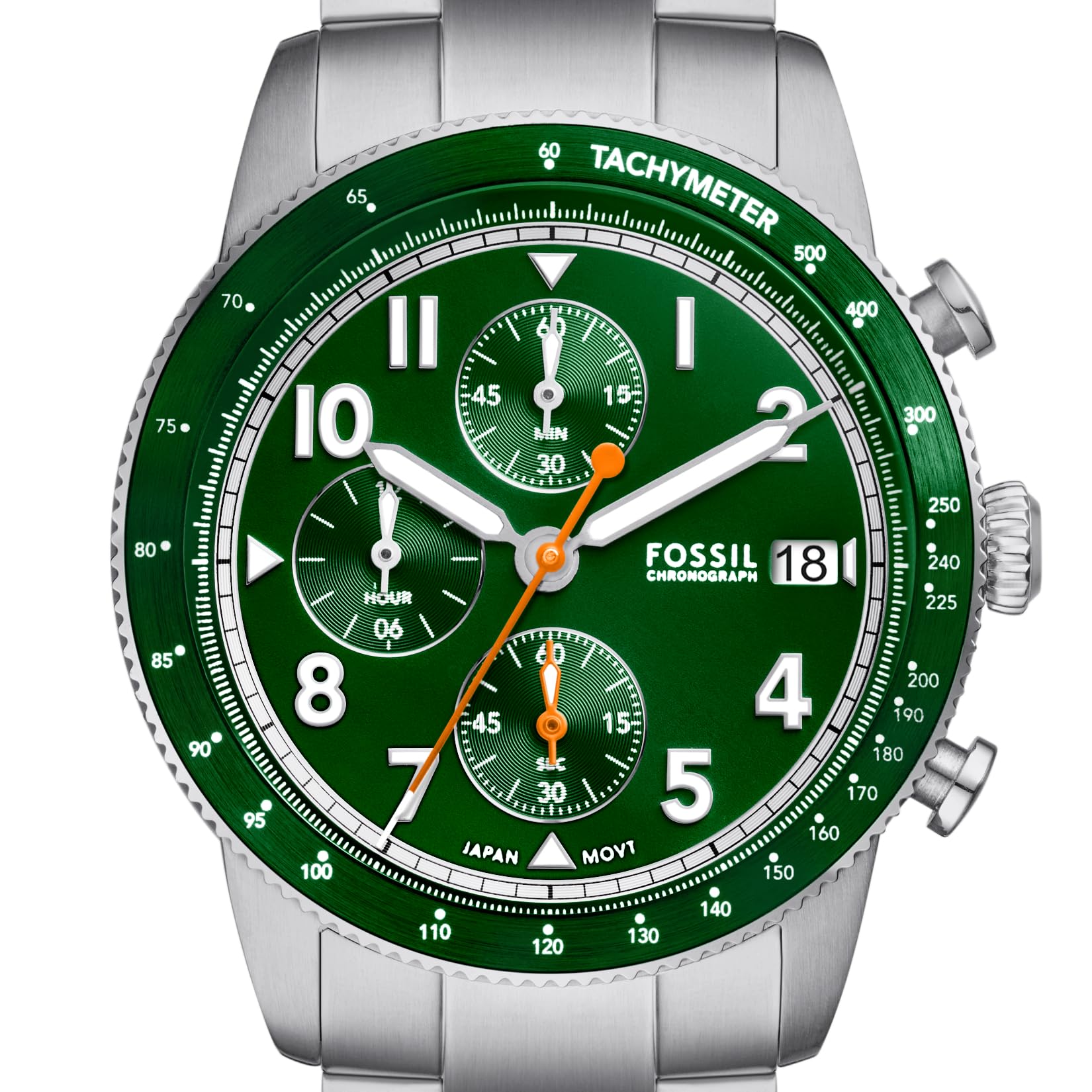 Fossil Sport Tourer Men's Automotive-Inspired Sports Watch with Stainless Steel, Silicone, or Leather Band