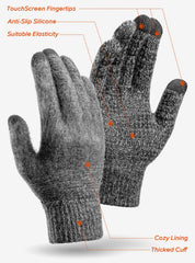 Parlberd Winter Gloves For Men Women, Cold Weather Warm Touchscreen Glove Unisex, Anti-Slip Silicone Gel, Thermal Soft Running Driving Cycling Motorcycle Touchscreen Gloves Unisex Gift for Women Men
