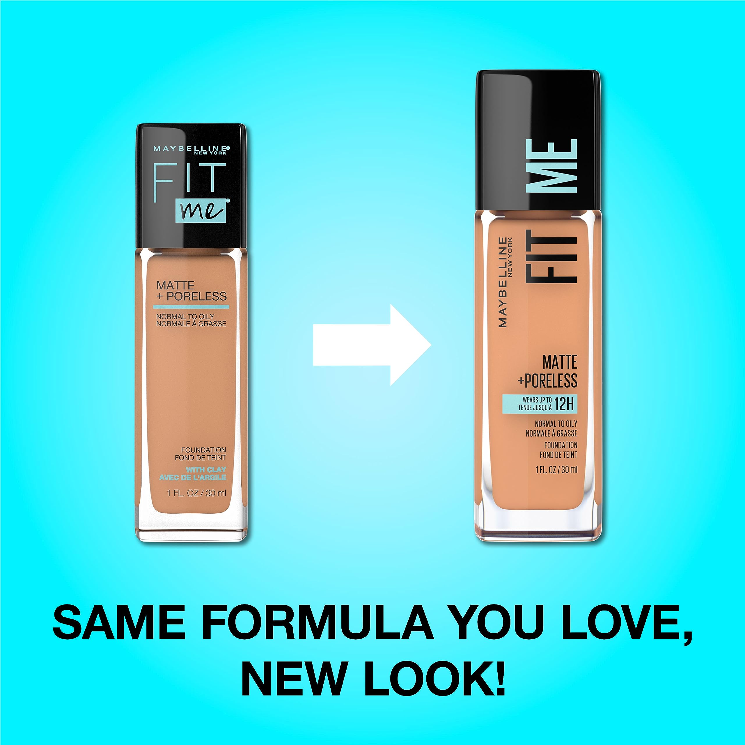 Maybelline New York Fit Me Matte Plus Pore Less Foundation Makeup, Normal to Oily, Toffee, 1 Fluid Ounce