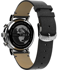 Timex Waterbury Standard Men's Chronograph Watch with Leather Strap - blue