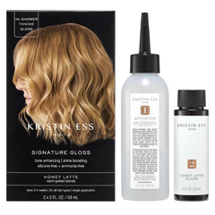 Kristin Ess Hair Gloss in Honey Latte Golden Blonde - 4 Wk Semi Permanent Hair Dye Glaze - Color Depositing Conditioner & Brassy Toner for Vibrant Color, Shine + Gloss - Vegan, Silicone & Ammonia Free