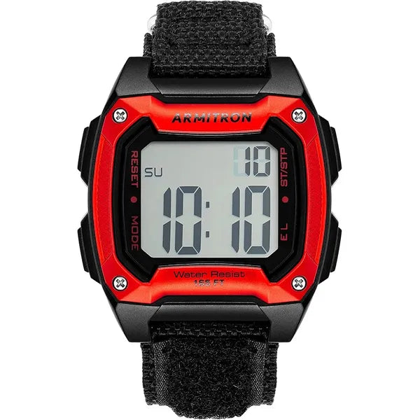 Armitron Sport Men's Digital Chronograph Nylon Strap Watch, 40/8465, Black/Red