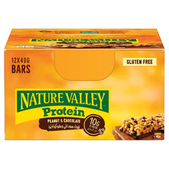Nature Valley Protein Bar 40g x 12 Bars, Peanut & Chocolate, High Protein Energy Bar, Low carb, Low Sugar, No Artificial Colors, Flavors And Preservatives & Gluten Free